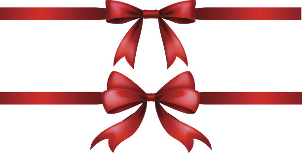 两种风格的红色丝带蝴蝶结图片下载