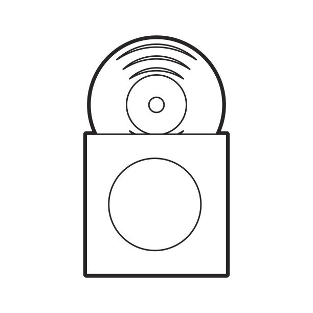 音乐专辑封面与黑胶唱片唱片在纸盒图片下载