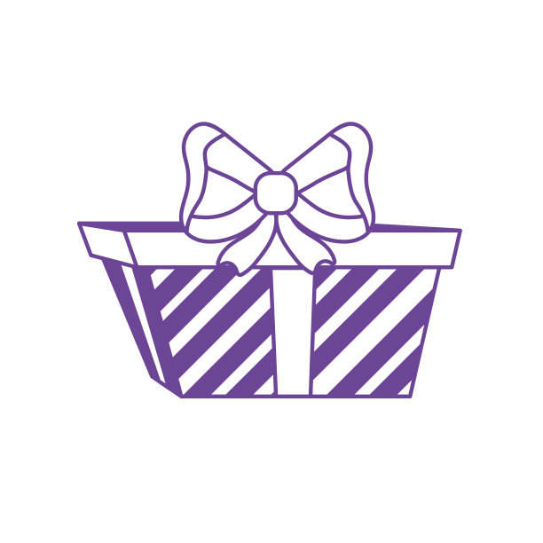 剪影礼品与丝带蝴蝶结装饰设计图片下载