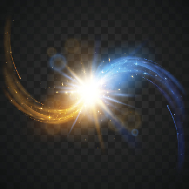 蓝色和金色光效素材图片