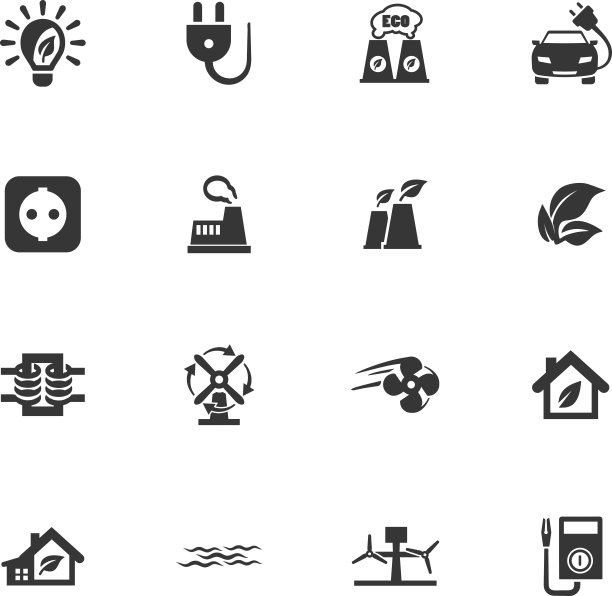 替代能源图标套装图片下载