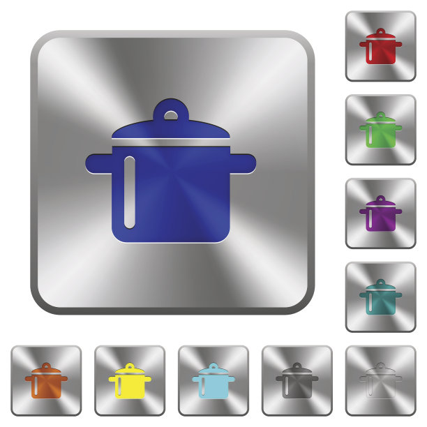 烹饪圆角的方形按钮钢图片下载