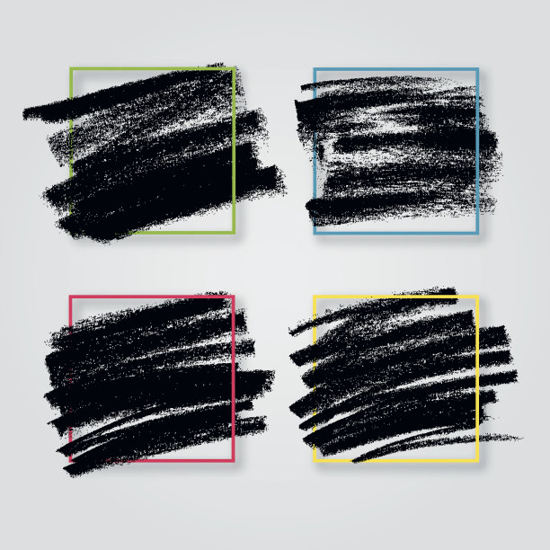 股票向量。纹理粉笔。动态笔触在装饰框架。广泛的艺术画笔。高分辨率图像。素材图片