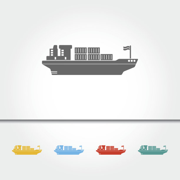 货船单图标矢量插图图片下载