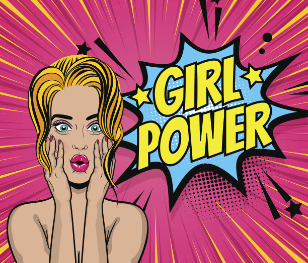 波普艺术：美妆女性的惊艳表情图片下载