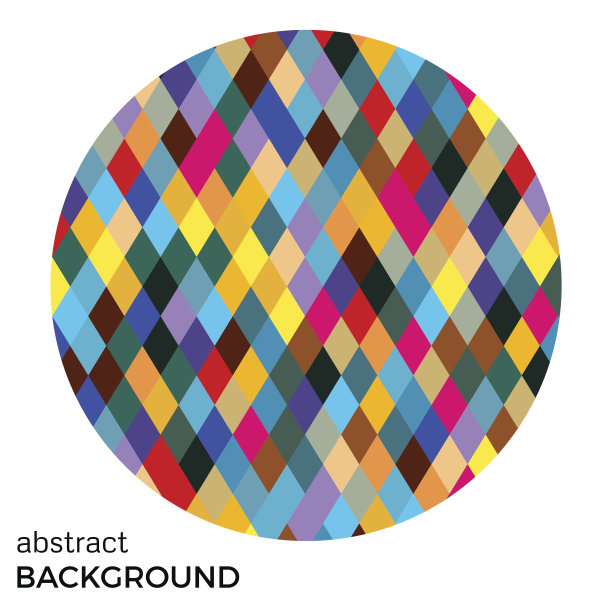 彩色圆形菱形孤立在白色背景上。图片下载