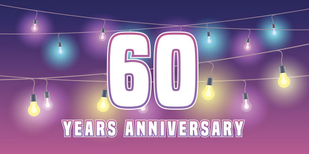 60周年矢量图标，横幅图片下载