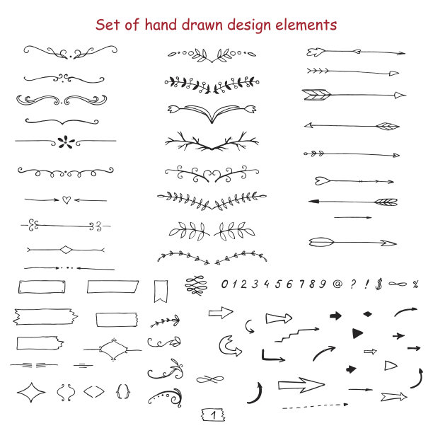 一套手绘设计元素图片下载