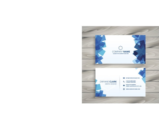 抽象蓝色形状名片模板矢量设计插图素材图片