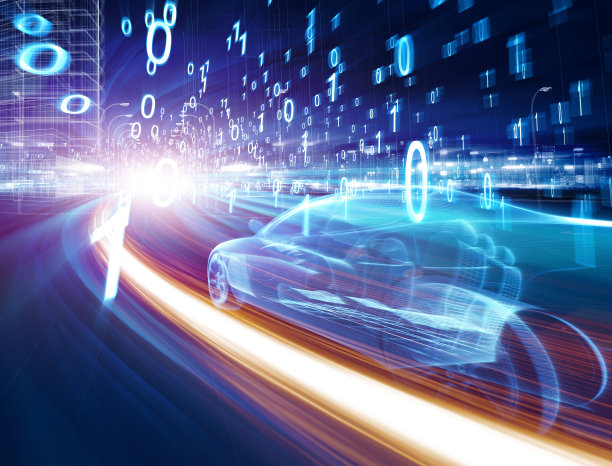 跑车在城市高速公路上超速行驶图片下载