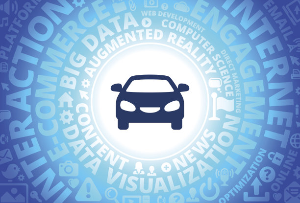 网络上的汽车图标，现代科技词汇背景图片下载