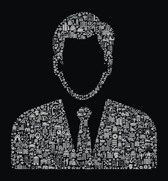 男人的脸肖像建筑行业矢量图标模式图片下载