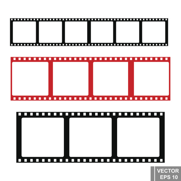 电影。电影和照片。清单。图标。孤立在白色背景上。图片下载