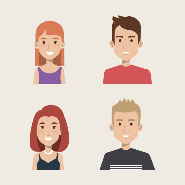 一组人描绘学生年轻的风格图片下载