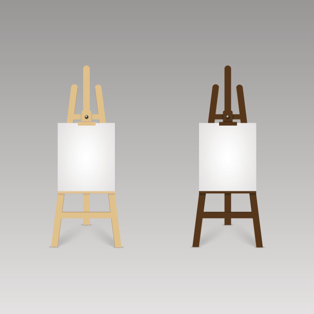 向量木色棕色画架。向量图片下载