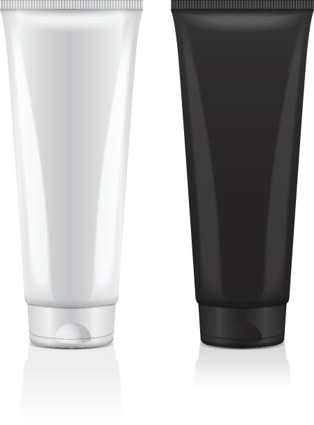 一套奶油管图标一套。设计模板化妆管特写。矢量模型的品牌和广告图片下载