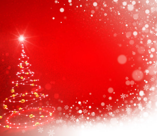 抽象圣诞树上的红色图片下载