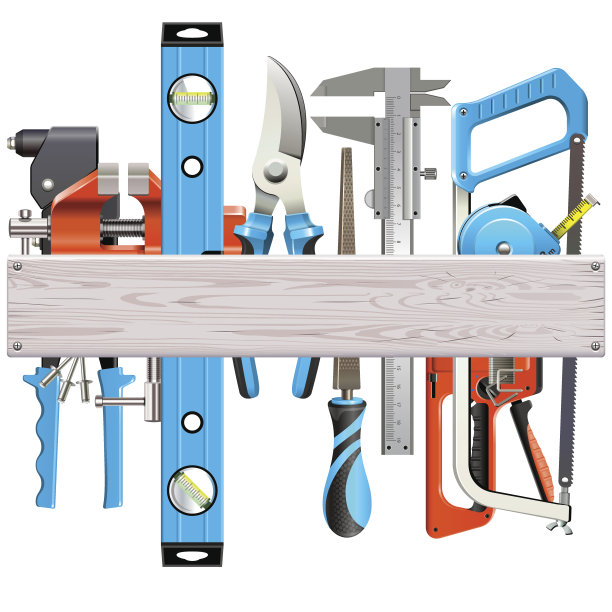 矢量木板与手工具图片下载