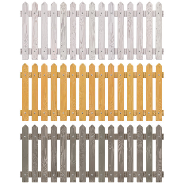 矢量木尖桩栅栏图片下载