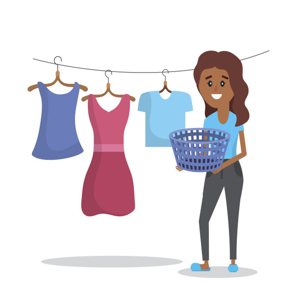 洗衣设备和做家务的女人图片下载