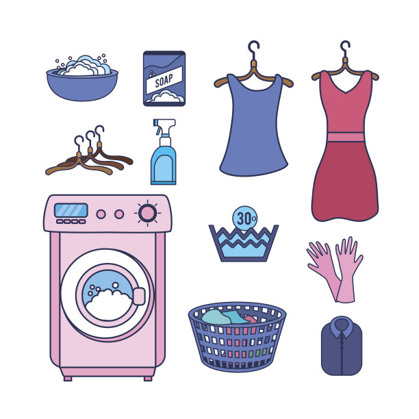 设置洗衣设备来洗衣服图片下载
