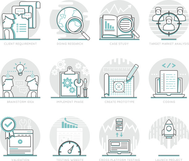 关于Web开发的信息图表图标元素图片下载
