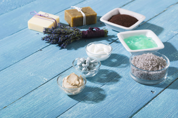 蓝色的美容产品图片下载