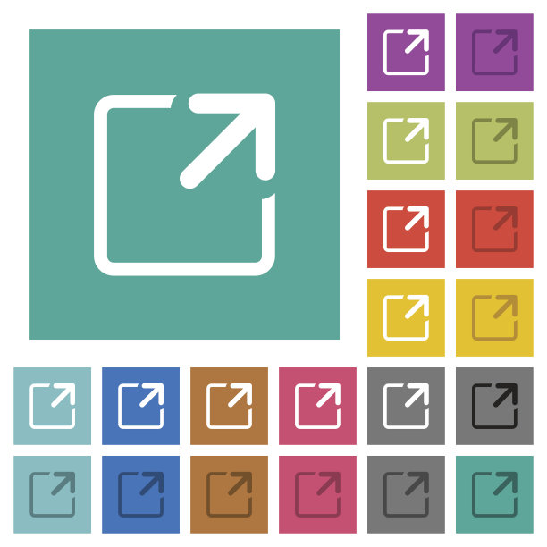 最大化窗口方形平面多色图标图片下载