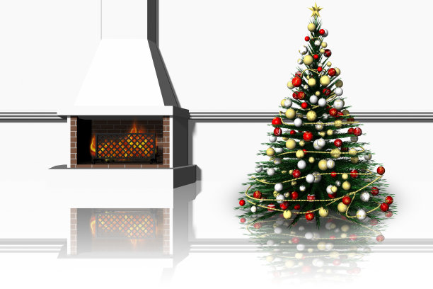 圣诞壁炉001图片下载