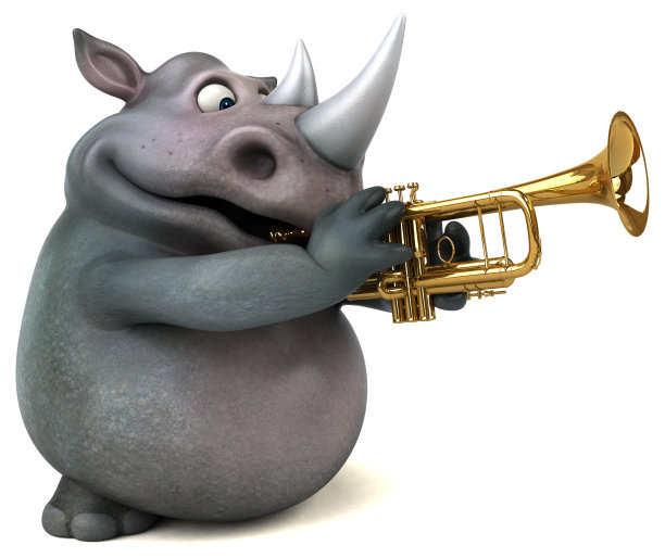 有趣的犀牛- 3D插图图片下载