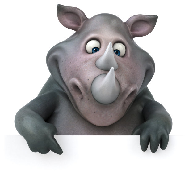有趣的犀牛- 3D插图图片下载