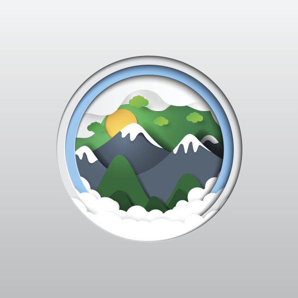 山和云纸雕刻图片下载