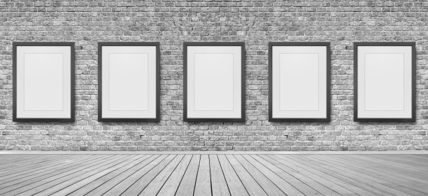 砖墙上的相框图片下载