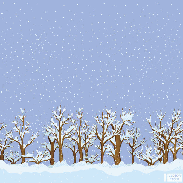 无缝冬背景，秋森林图片下载