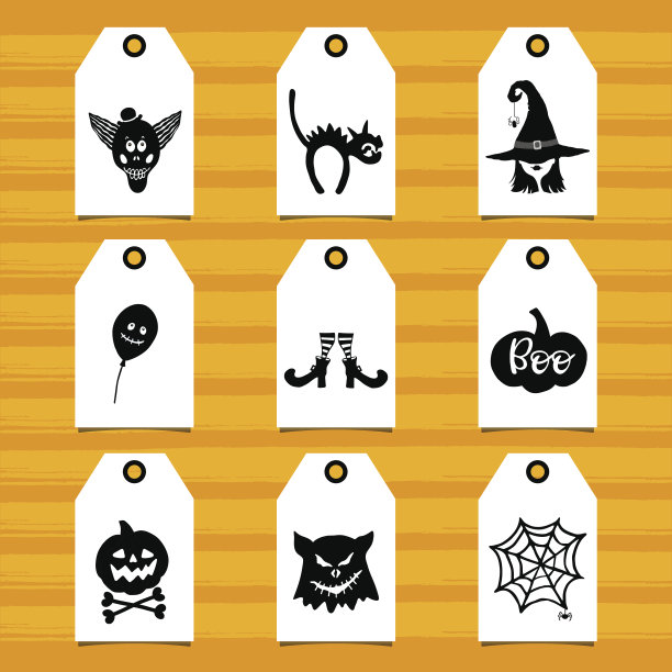 标签上的万圣节符号图片下载