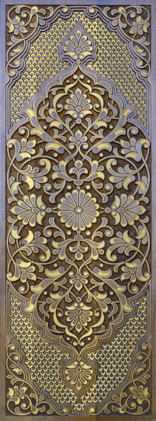 雕刻，木制，美丽的图案。乌兹别克的风格。图片下载