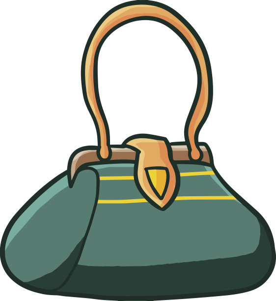 深绿色女包。图片下载