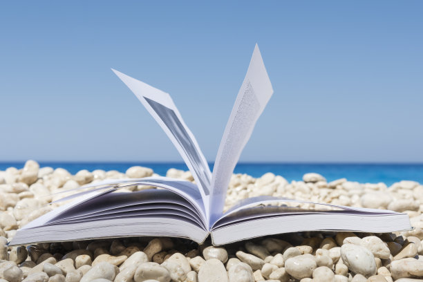 风在海滩上翻动书页图片下载