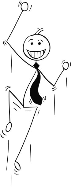 快乐商人跳跃的卡通插图图片下载