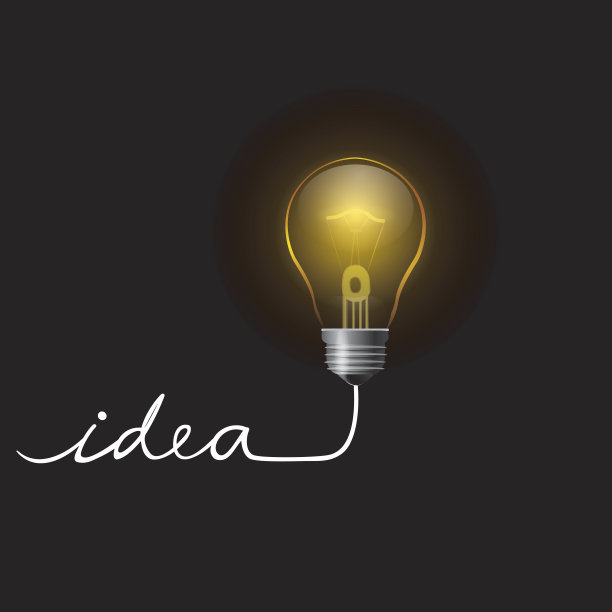 灯泡作为理念符号。矢量图图片下载