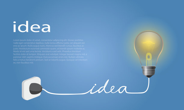 灯泡作为理念符号。矢量图图片下载