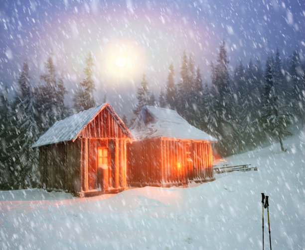 冬季旅行者的避难所图片下载