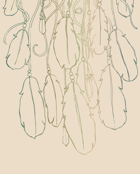 复古背景与捕梦网图片下载