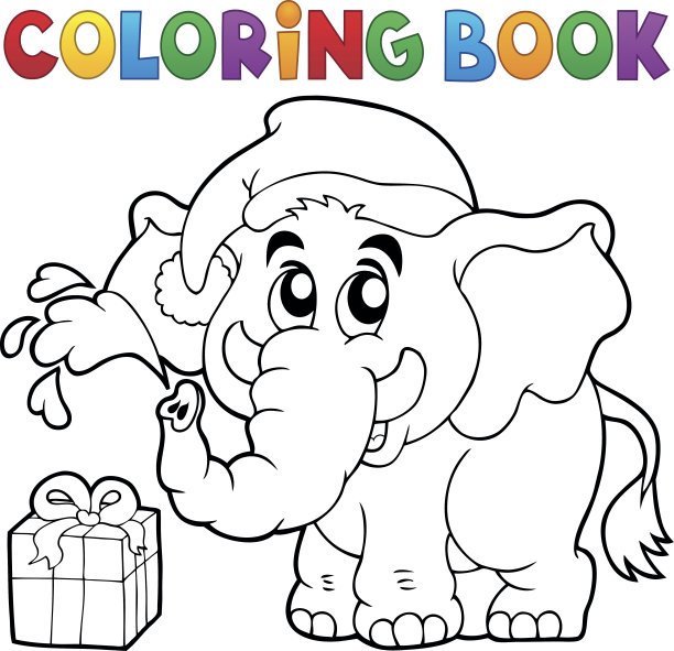 彩色书圣诞象图片下载