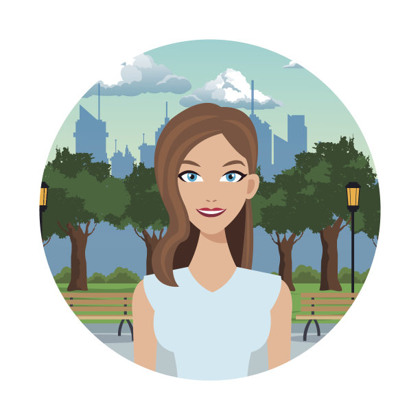 公园里的漂亮女人，都市背景图片下载