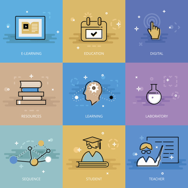 现代教育主题在平行线上图片下载