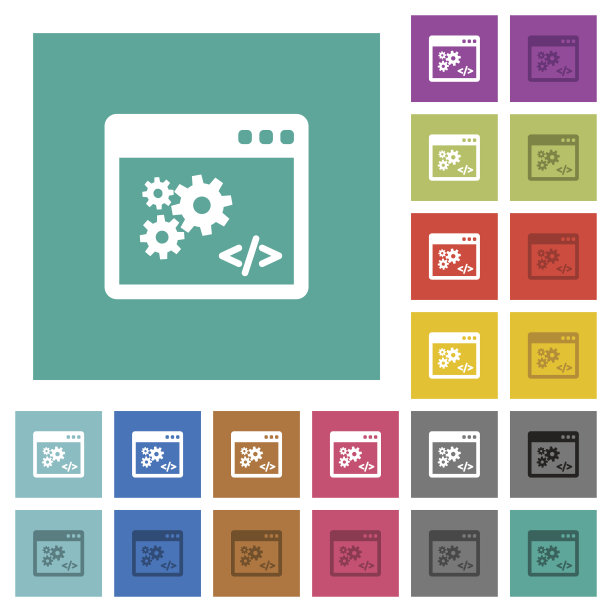 应用程序编程界面方形平面多色图标图片下载