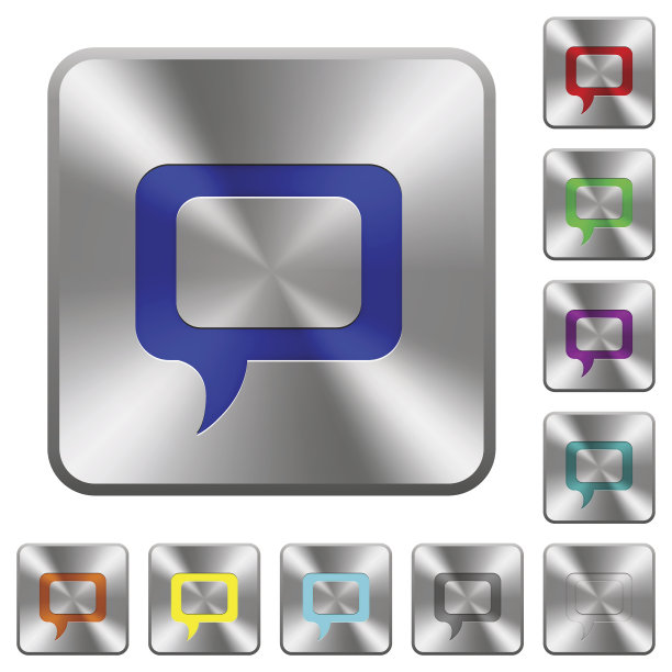 空评论气泡圆角钢方按钮图片下载