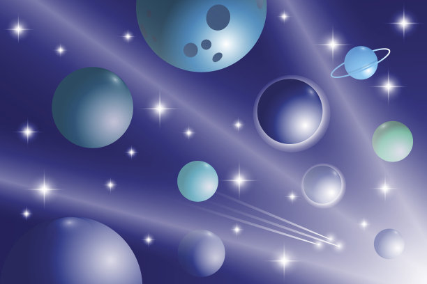 有恒星、行星和彗星的太空背景图片下载