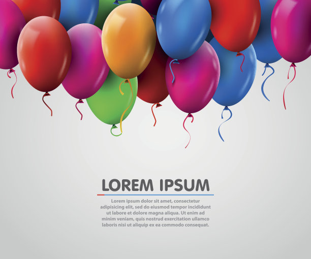 3d逼真的彩色生日气球放飞派对和庆祝图片下载
